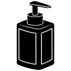 Soap Dispenser Illustration in Black Vector