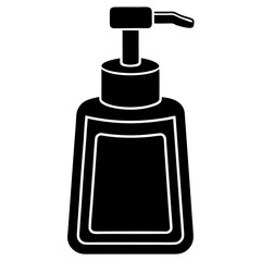 Soap Dispenser Illustration in Black Vector