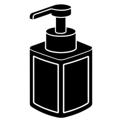 Soap Dispenser Illustration in Black Vector