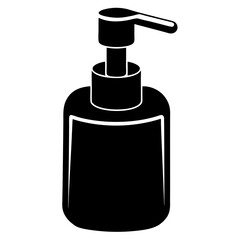 Soap Dispenser Illustration in Black Vector