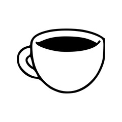 outline drawing of a mug of coffee
