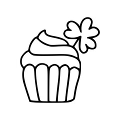 lucky cupcake icon vector