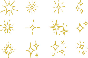 Cute doodle images of stars and sparkles