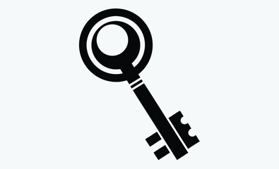 key graphic icon, lock key silhouette, vector illustration