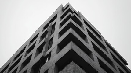 Obraz premium Bold architectural structure with angular design showcasing modern aesthetics in an urban environment