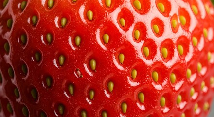 Macro View of Fresh Strawberry Surface Background