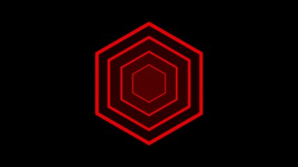 abstract white Hexagon geometric on black looping background. repeat minimal polygon honeycomb frame. hexagons rotating and moving slowly towards the viewer. - Powered by Adobe