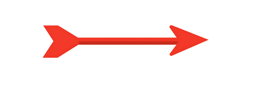 A red arrow drawn with a brush isolated on white background PNG. AI GENERATED - Powered by Adobe