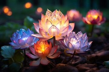 lotus flower symbolizes spiritual awakening, rising from water to embody growth, purity, and transcendence