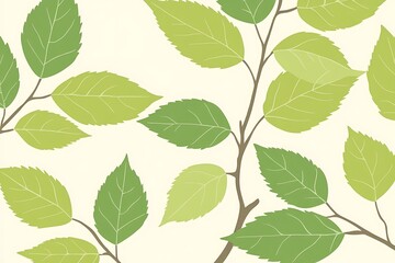 Naklejka premium Fresh Green Leaves on Branches.