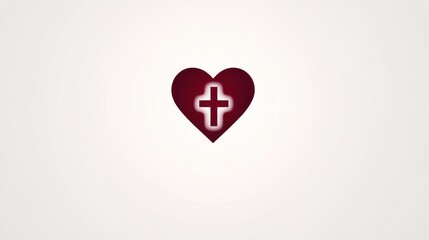 Fototapeta premium Heart cross faith love hope religion background