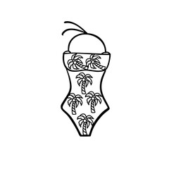 Cute hand drawn bikini outline