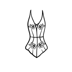 Hand drawn bikini outline