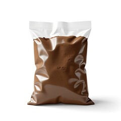 3D Illustration of Close-Up Soil Sample in Plastic Bag, Garden Daylight, Eye-Level View, White Background, Sharp Focus, Natural Lighting, Wide Format