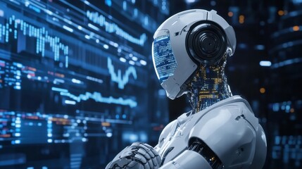 Fototapeta premium Futuristic AI-driven Economy Controlled by Intelligent Concept Image