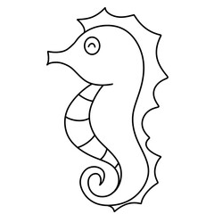 Cartoon Seahorse Outline
