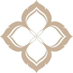 Minimal beige flower isolated on a transparent background.