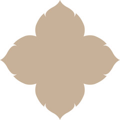 Minimal beige flower isolated on a transparent background.