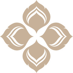 Minimal beige flower isolated on a transparent background.