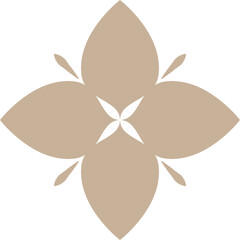 Minimal beige flower isolated on a transparent background.