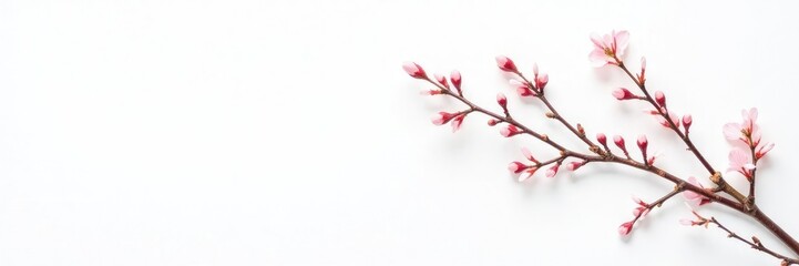 Delicate branches on white background isolated, stem, branches