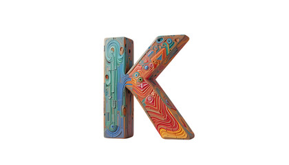 Wood font letter K