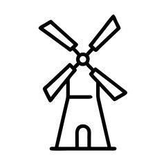 Minimalistic windmill icon on a transparent background