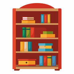 wooden bookcase with books
