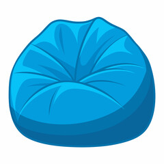 Blue flower icon with leaf design, vector illustration on white background, representing nature and beauty in a simple and elegant style