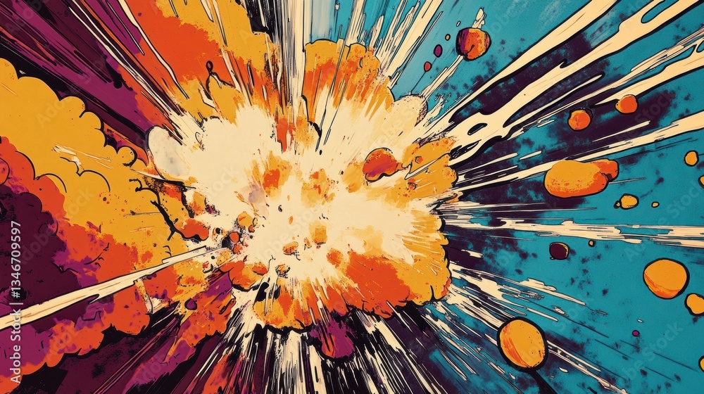 Poster abstract vibrant explosion of color and light.