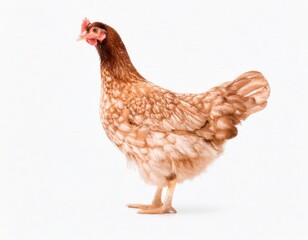 Fototapeta premium brown chicken hen isolated on transparent white background. cut out