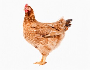 Fototapeta premium brown chicken hen isolated on transparent white background. cut out