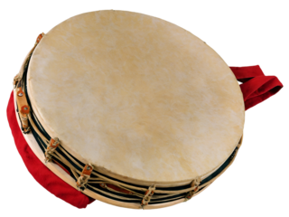 Goatskin Bodhr,n Drum close-up showcasing traditional craftmanship and musical instrument detail