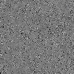 Intricate Labyrinth Zentangle Seamless Pattern Design for Textiles and Decor