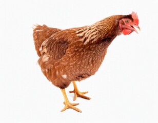 Fototapeta premium brown chicken hen isolated on transparent white background. cut out