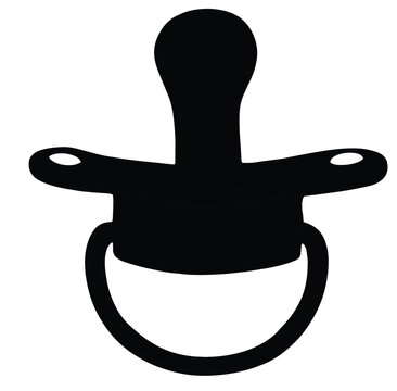 recommend clip art: Cute cartoon hand drawn vector baby Pacifier silhouette.