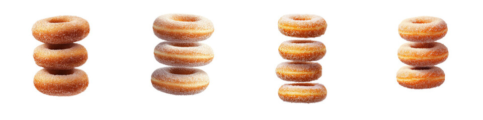 Towering stack of golden crispy fried donuts a classic and delicious bakery treat