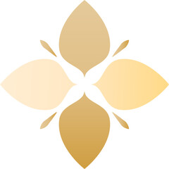 Golden floral mandala with soft symmetrical design.