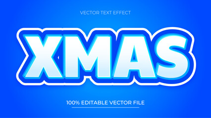 Fototapeta premium Christmas text effect with Editable text for winter and christmas sale