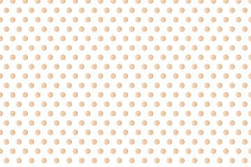 Beige background with white polka dots,  Polka pattern, Vector illustration 