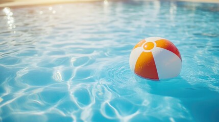 Sunny Day Poolside Fun with Floating Beach Ball