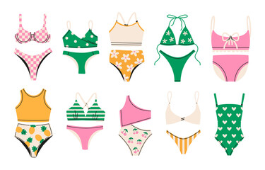Colorful swimsuits set