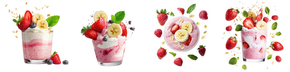 Tempting layered berry smoothie parfaits made with fresh vibrant fruits creamy yogurt and crunchy granola for a balanced and satisfying treat