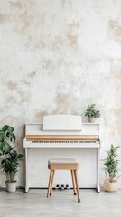 White piano in a modern room