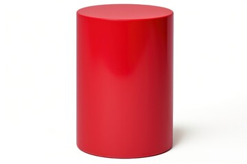 Red cylinder white background simplicity rectangle.