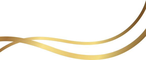 Elegant gold wave border  isolated on a transparent background.