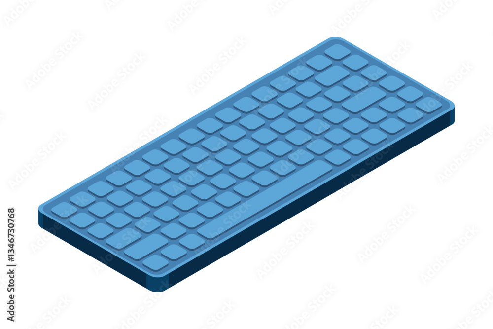 Poster Isometric computer keyboard. Personal computer hardware components. Modern computer keyboard. Vector illustration