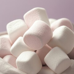 Stacked soft, fluffy marshmallows