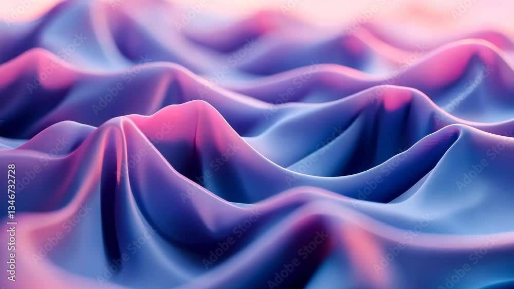 Poster colorful waves of fabric create a mesmerizing texture during a serene artistic display in an abstrac