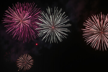 Vibrant explosion of fireworks